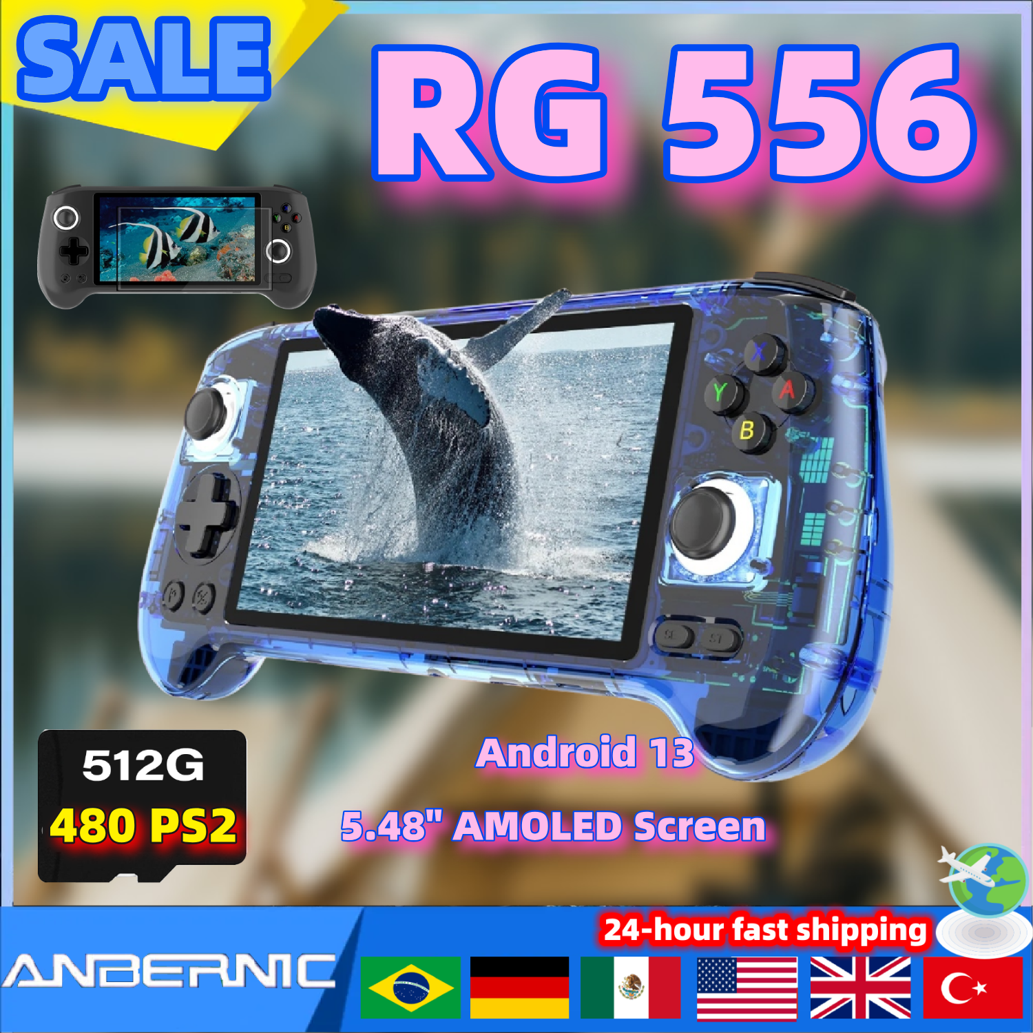 ANBERNIC RG556 Retro Video Gam - Gaming Console Deals ulasan dan harga