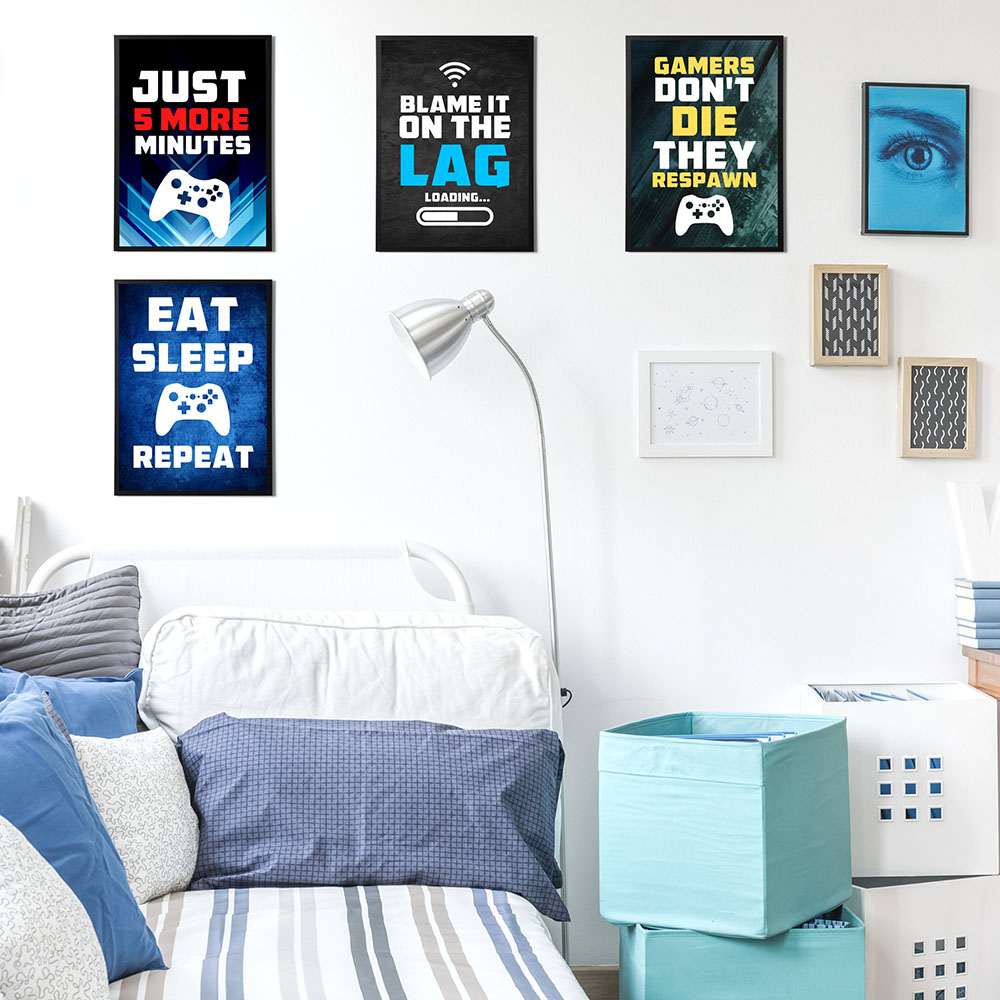 Gaming Quotes Art Painting Con - Gaming Console Letters ulasan dan harga